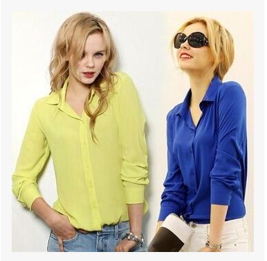 Blusas Femininas Women Shirt Chiffon Tops Elegant Ladies Formal Office Blouse 5 Colors Work Wear Plus Size