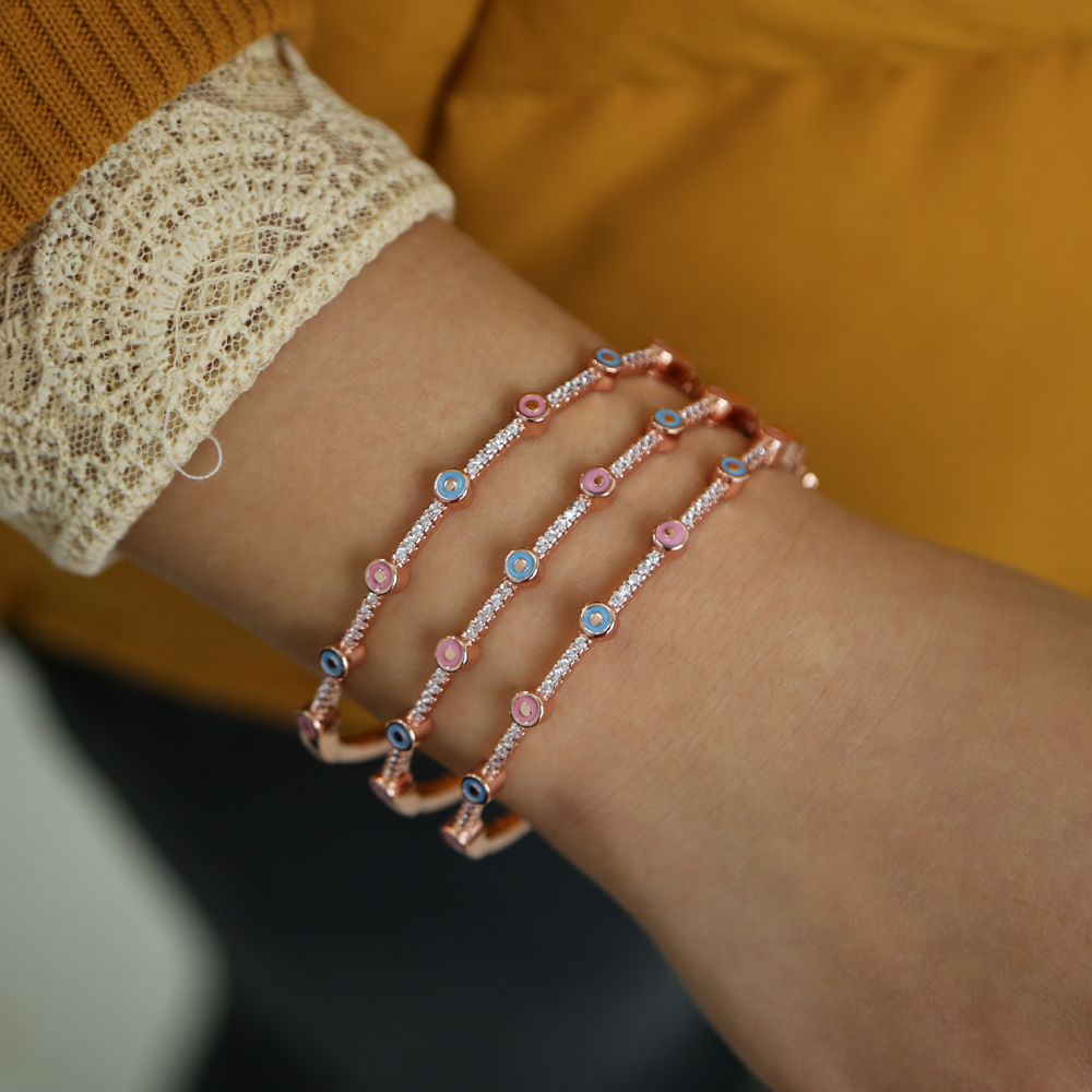 Boho turkish evil eye bangle bracelet for women lucky jewelry fashion 2018 cz band classic design trendy jewelry bracelet