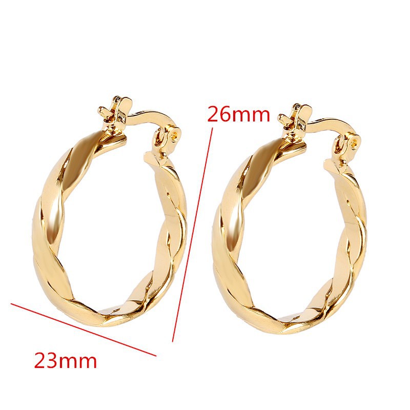 HUGE 9ct YELLOW BIG FINE SOLID GOLD GF PLATED LARGE TWIST HOOP EARRINGS 26MM