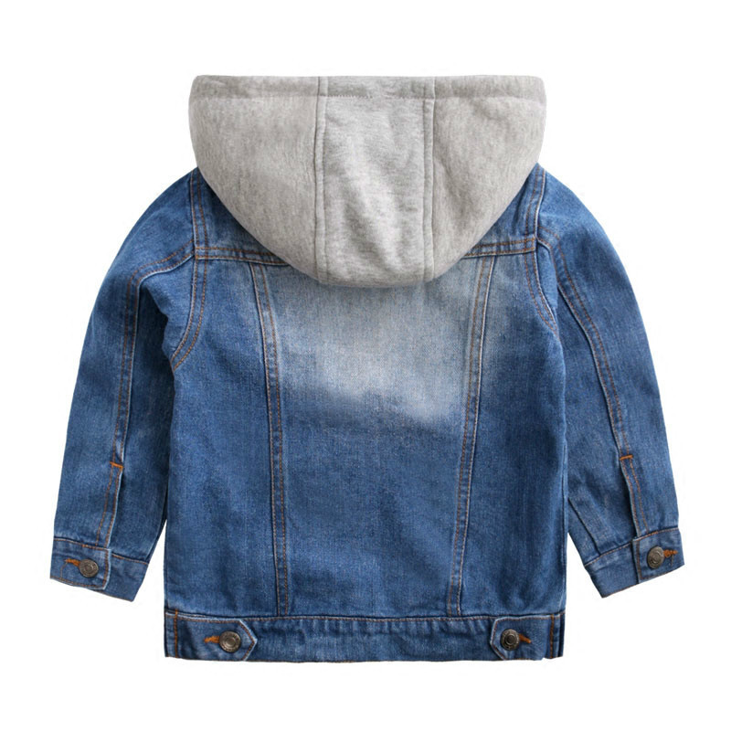 2018 New Baby Boys Denim Jacket Classic Zipper Hooded Outerwear Coat Spring Autumn Clothing Kids Jacket Coat