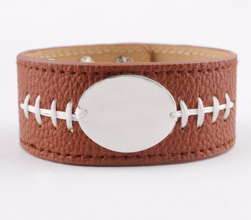 Silver Tone Blank Monogram Leather Cuff Football Bracelet for Women Men Personalized Monogram Customized PU Leather Wrap Bracelet Bangle
Silver Tone Blank Monogram Leather Cuff Football Bracelet for Women Men Personalized Monogram Customized PU Leather Wrap Bracelet Bangle