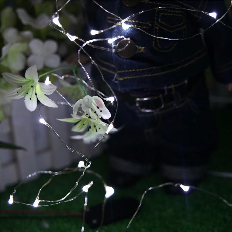 2M 20 LEDs Battery Operated Mini LED Copper Wire String Fairy Lights for Wedding Party X-max