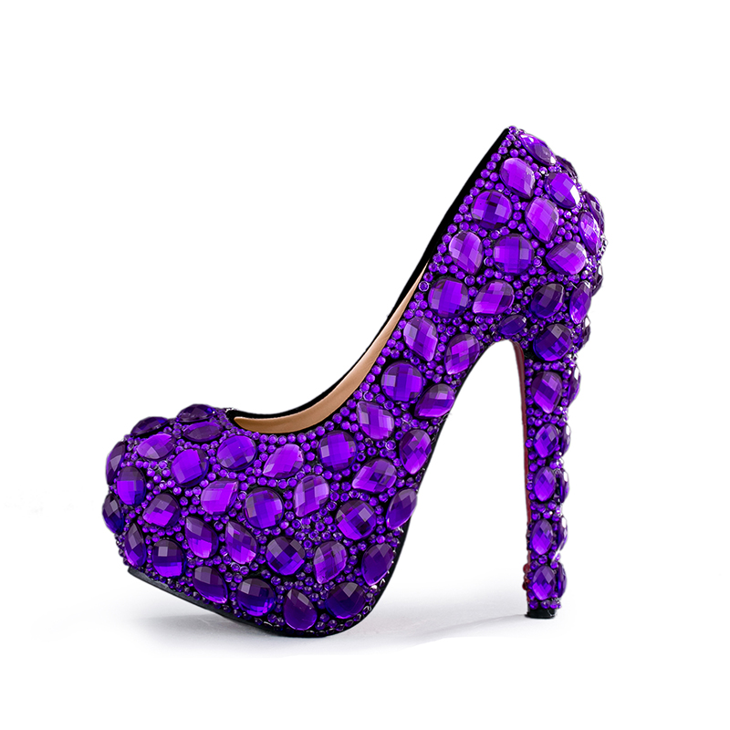 Women High Heels Purple Crystal Handmade Bride Marriage Shoes Wedding Party Prom Pumps Plus Size Adult Ceremony Shoes
Women High Heels Purple Crystal Handmade Bride Marriage Shoes Wedding Party Prom Pumps Plus Size Adult Ceremony Shoes