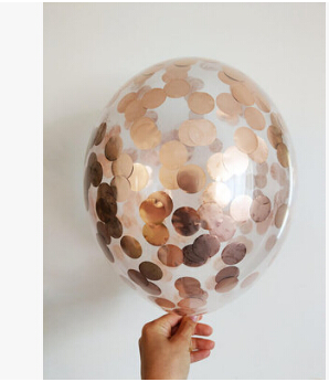 Transparent Latex Balloon With Rose Gold Confetti For Birthday Party Wedding Party Decoration 12 Inch & 18 Inch
