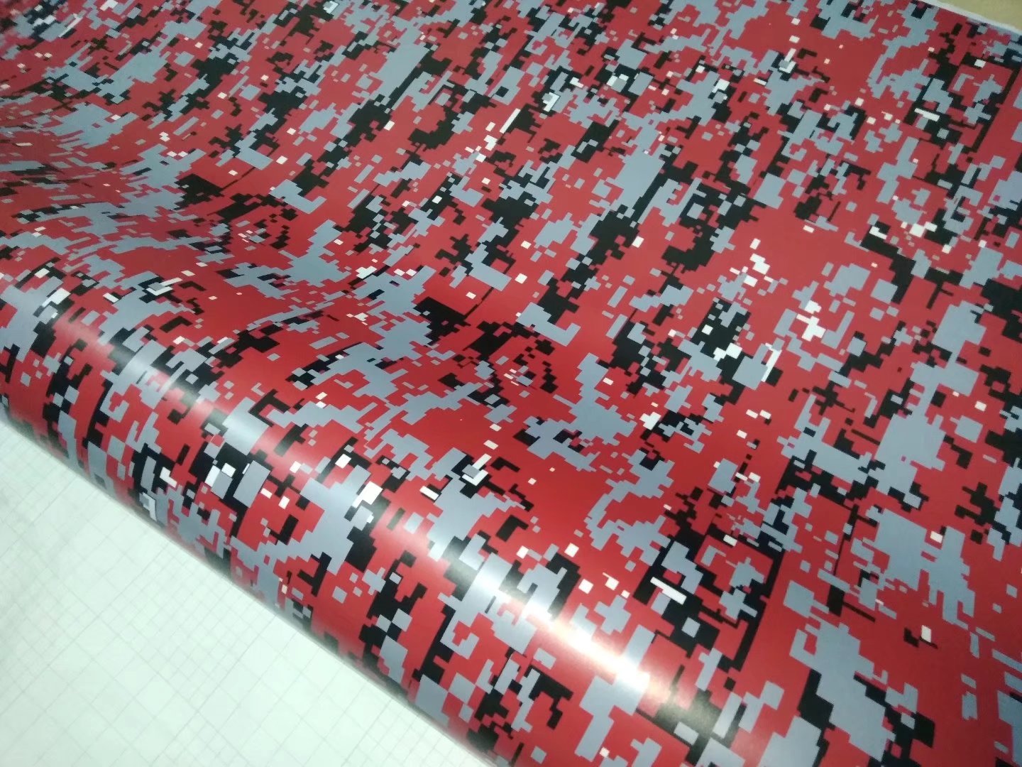 new digital Red Small print Camo Vinyl For Car Wrap With air bubble Free Printed / PAINTED Camouflage Car wrapping stickers 1.52x30m