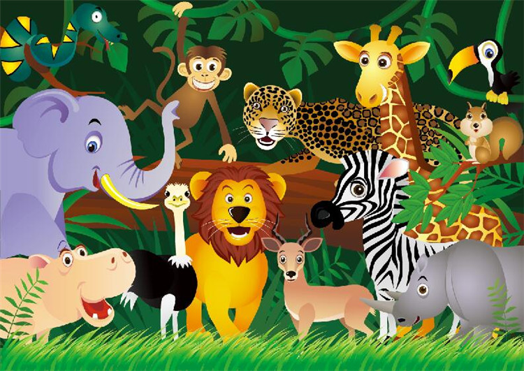 Mural Jungle Animals Wallpaper Mural 3D wallpaper for child bedroom TV backdrop wallpaper Home Decor mural