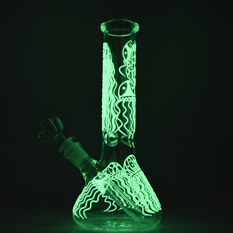 Hot Glass Bongs Jellyfish Pattern Hookahs Oil Rigs Straight Tube Beaker Bong Dab Rig Glow In The Dark Water Pipes GID04
Hot Glass Bongs Jellyfish Pattern Hookahs Oil Rigs Straight Tube Beaker Bong Dab Rig Glow In The Dark Water Pipes GID04