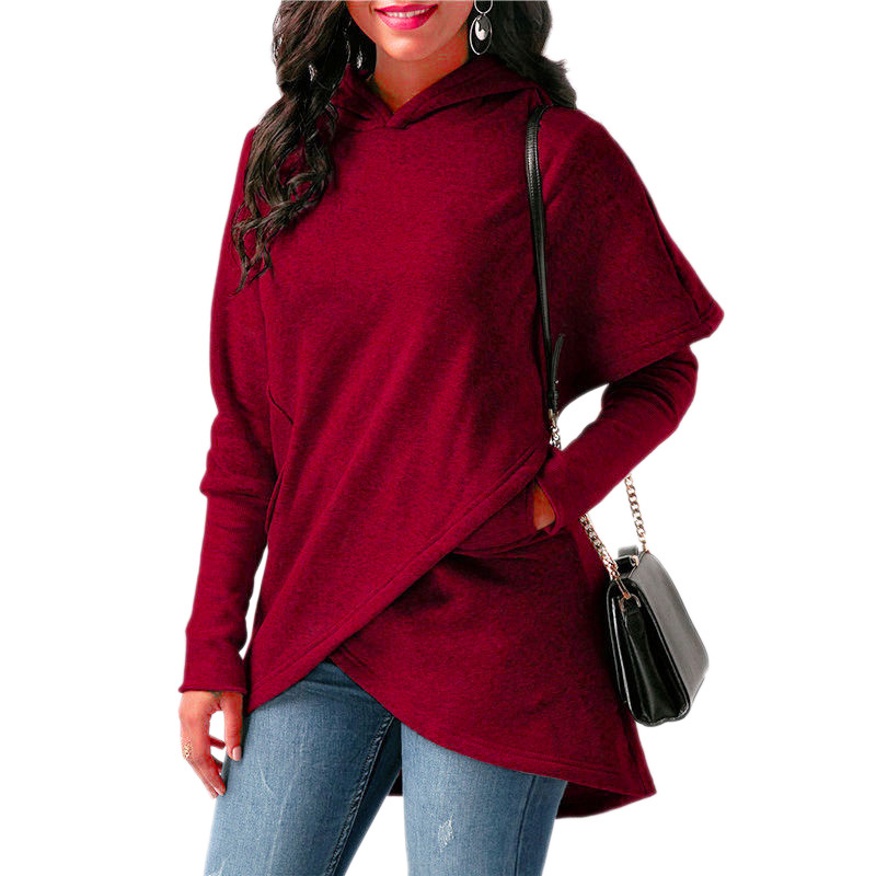 Hoodie Women Plus Size Hooded Sweatshirt Womens Hoodies Casual Long Sleeve Pullovers Loose Asymmetric Hoodie Jumper Sweat Femme D18103001 - view 6