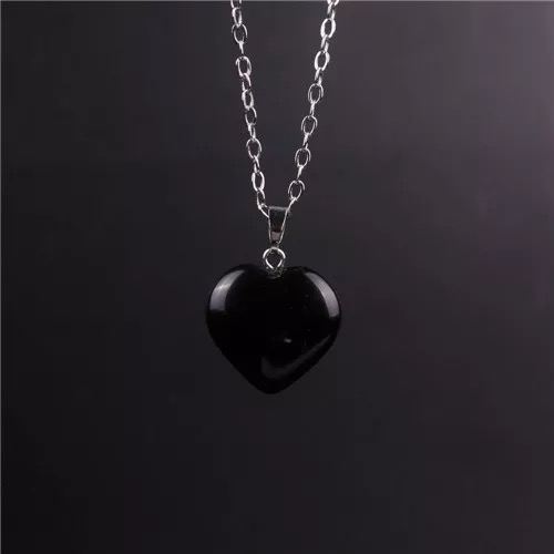 Natural White Crystal Peach Heart Pendant Necklaces Druzy12 Colors Agate Stainless Chains Or PU Leather Chain