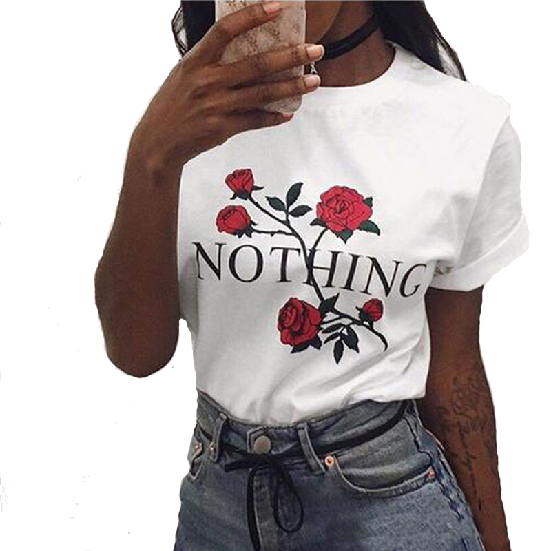 Woman Clothing Rose Print T Shirt Summer Floral Flower Print Round Neck Casual Tops Femme Short Sleeve T-shirt Tops Plus Size S-2XL, White
Woman Clothing Rose Print T Shirt Summer Floral Flower Print Round Neck Casual Tops Femme Short Sleeve T-shirt Tops Plus Size S-2XL, White
