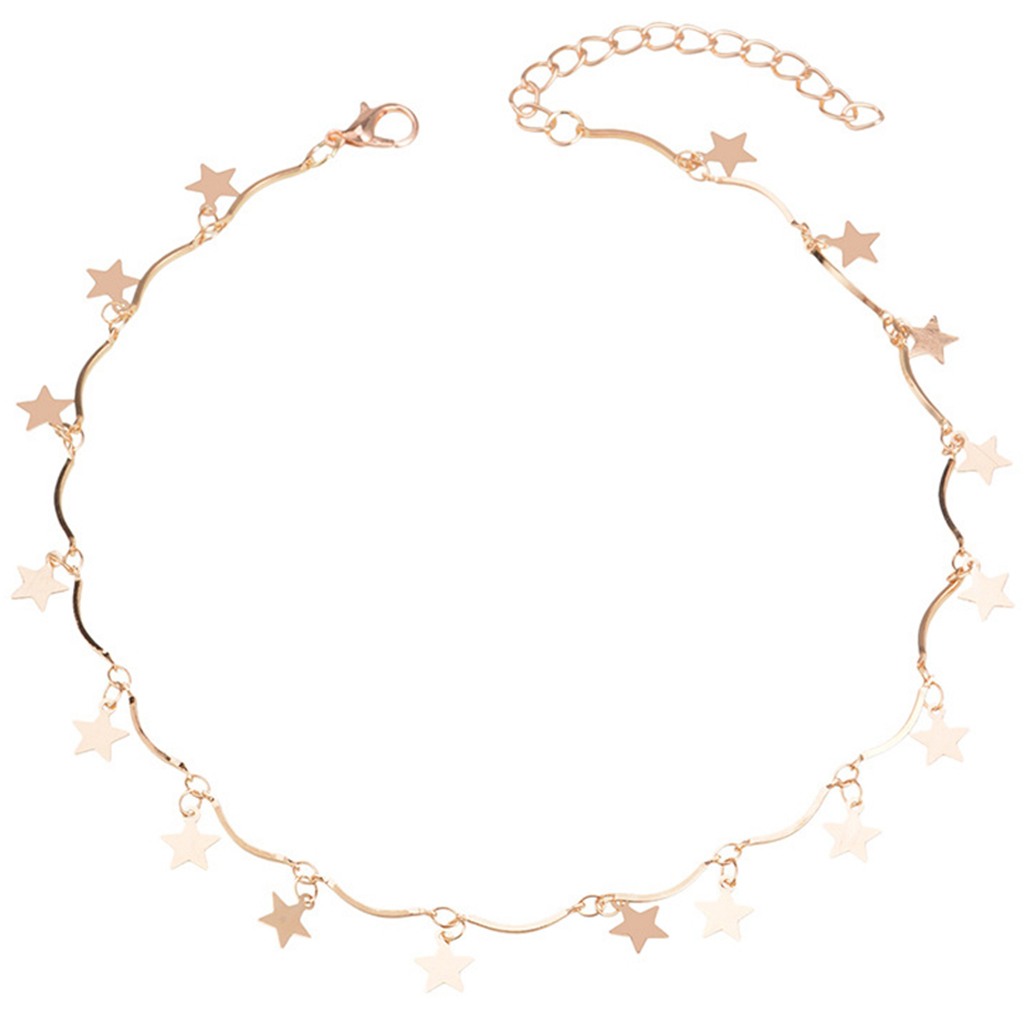 10pc/set Chain Choker Necklace for Women Grils Lucky Star Pendant Necklace