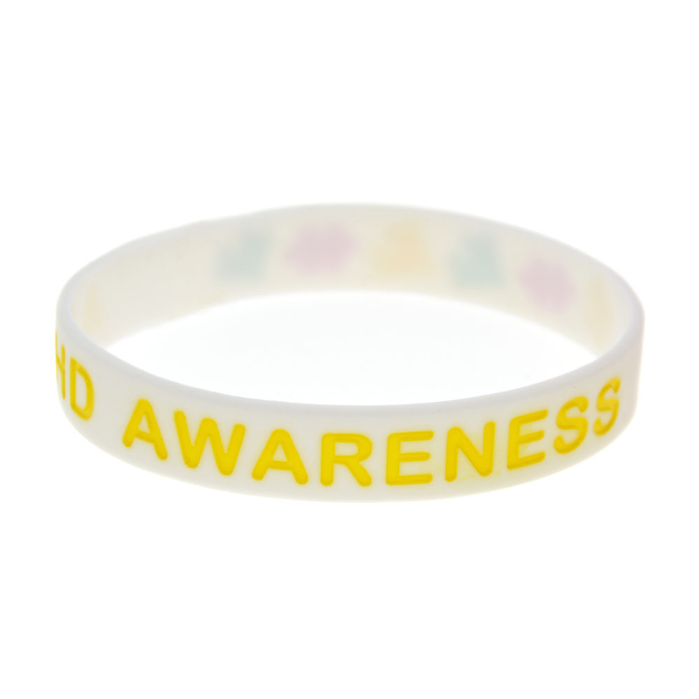 100PCS ADHD Awareness Silicone Rubber Bracelet Multicolour Jigsaw Decoration Logo For charity fund Activity Promotional Gift