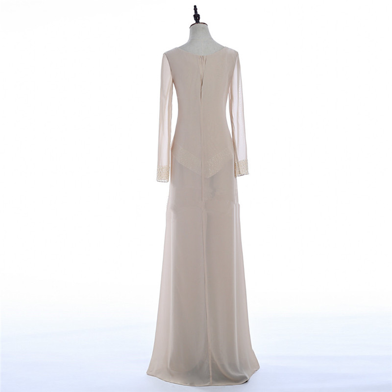 Champagne Three Piece Mother of the Bride Pant Suits Dress with Long Jackets Grey Sleeves Chiffon For Wedding