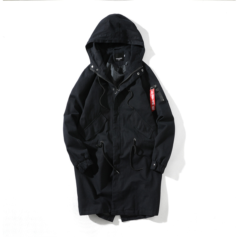 Men's Trench Coats 2023 Autumn Man Jacket Male Coat Oversize Hoodies Young High Quality Cotton Brand Long Windbreaker L