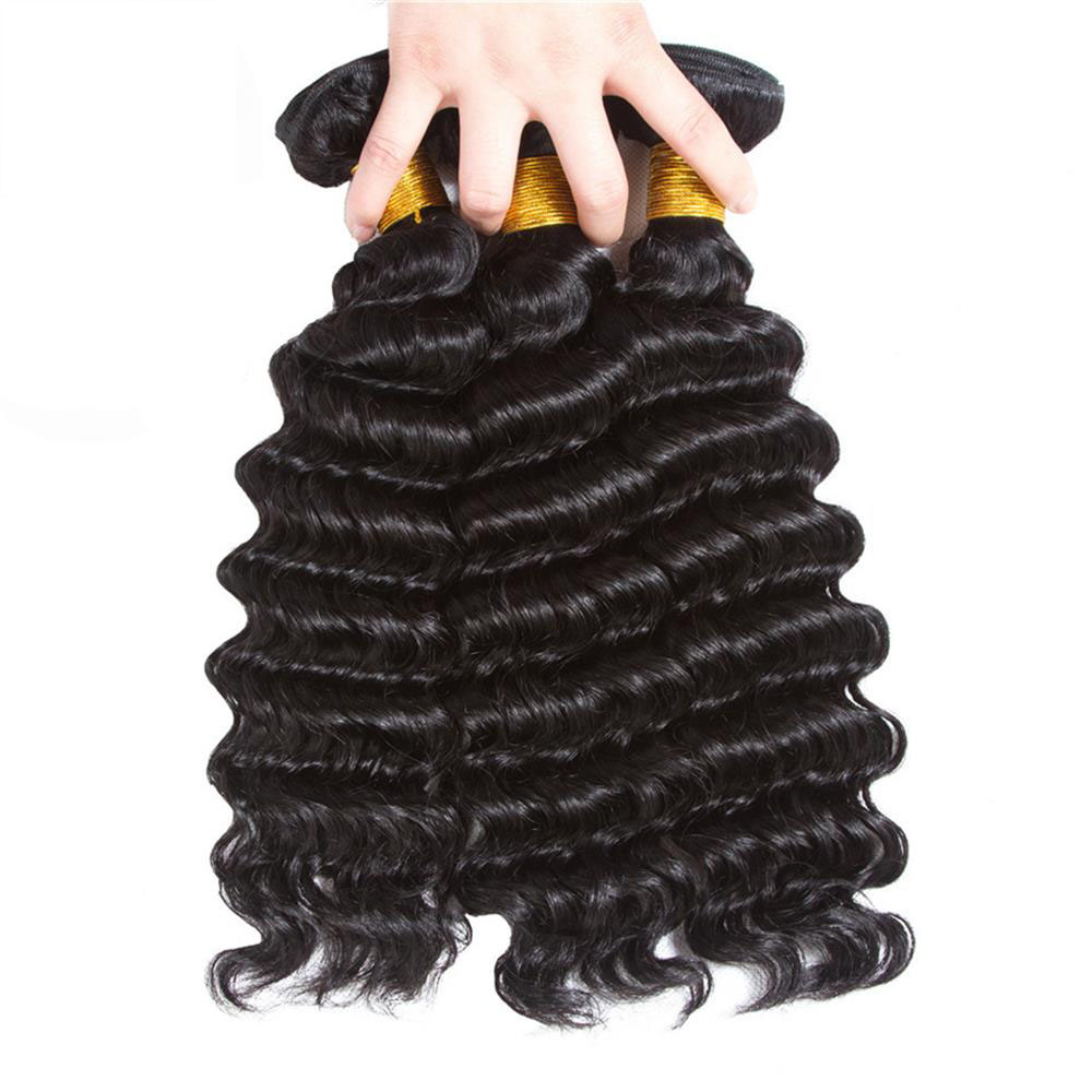 7A Unprocessed Cuticle Aligned Hair Brazilian Deep Wave Weft Remy Human Hair Extensions Peruvian Indian Malaysian Dyeable
