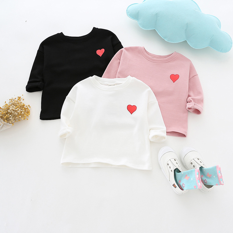 girl kids clothing long sleeved T shirt solid color love heart design round collar girl clothing shirt 100% cotton girl shirts, As picture
girl kids clothing long sleeved T shirt solid color love heart design round collar girl clothing shirt 100% cotton girl shirts, As picture