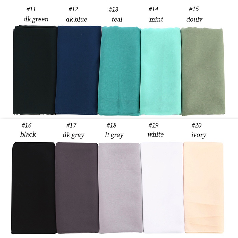 Pure Color Oversize Chiffon Towel Head Scarves Islamic High Quality Shawls Muslim Women Scarf 49 Colors 70x175cm Wraps