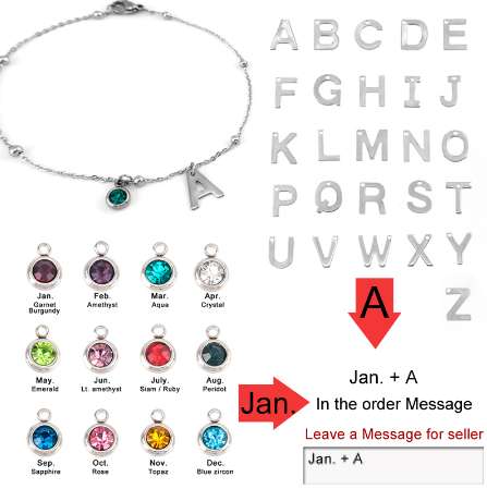 alphabet initial birth stone women 1.2mm thin Anklets space ball Rolo cable chain lucky stone stainless steel foot ankle chain
alphabet initial birth stone women 1.2mm thin Anklets space ball Rolo cable chain lucky stone stainless steel foot ankle chain