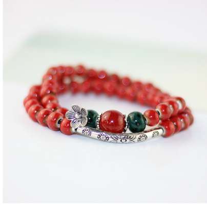 Flower Ceramic Beads Double Bracelets Natural Stone Charm Handmade Accessories Bronze Porcelain Statement Bangles Fashion Gift
Flower Ceramic Beads Double Bracelets Natural Stone Charm Handmade Accessories Bronze Porcelain Statement Bangles Fashion Gift