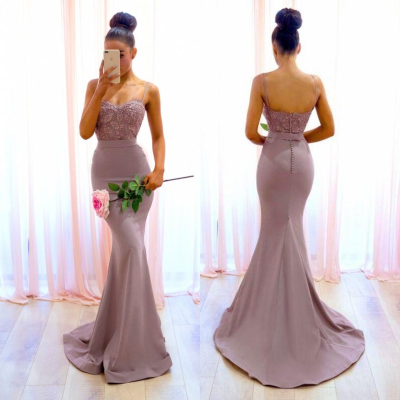 Charming Mermaid Country Bridesmaids Dresses Spaghetti Straps Lace Wedding Guest Dress Appliqued Cheap Long Maid Of Honor Gowns
Charming Mermaid Country Bridesmaids Dresses Spaghetti Straps Lace Wedding Guest Dress Appliqued Cheap Long Maid Of Honor Gowns