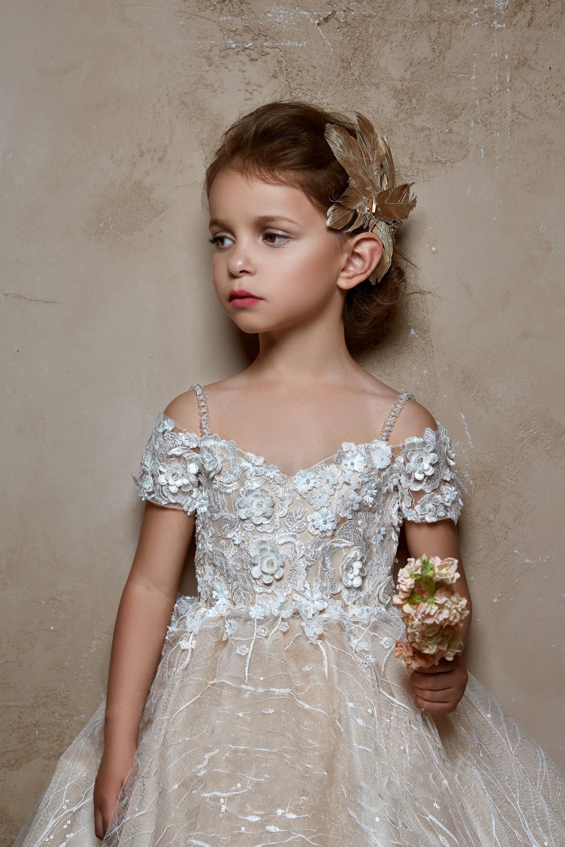 pentelei flower girl dresses for weddings spaghetti off the shoulder little baby gowns cheap sweep train communion dress