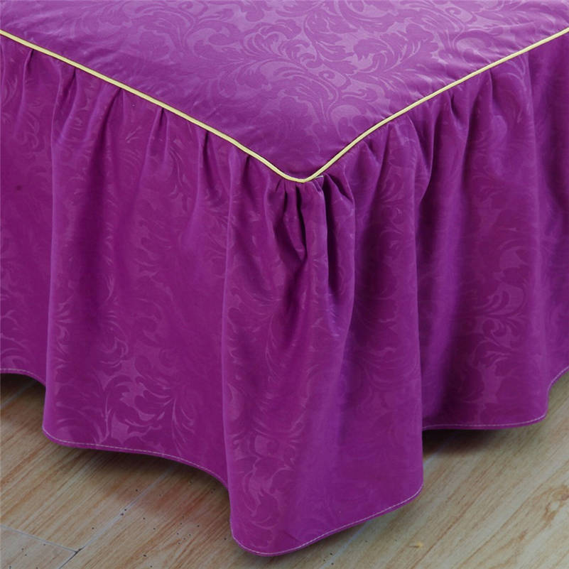 Home Textiles Embossing Bed Skirt 1pcs Non-slip Protective Cover Bed Linen Bedding Set Adult Solid Color Sheets Bedspread
