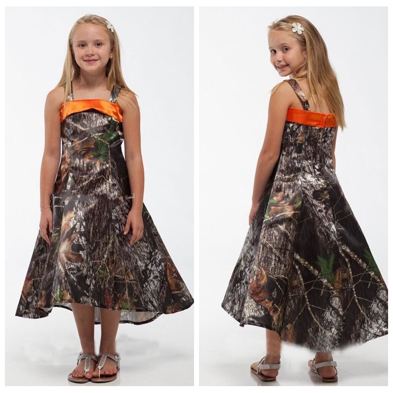 2018 Vintage Spaghetti Full Satin Camo Flower Girl Dresses High Low Cheap Sale Camouflage Real Tree Short Kids Formal Wear, Blue
2018 Vintage Spaghetti Full Satin Camo Flower Girl Dresses High Low Cheap Sale Camouflage Real Tree Short Kids Formal Wear, Blue