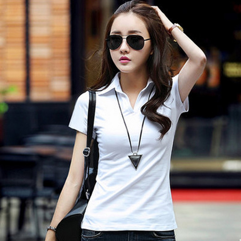 2018 Summer  Shirt Women Short Sleeve Solid Slim s Mujer Shirts Tops Fashion womens  shirts Femme 5 Color