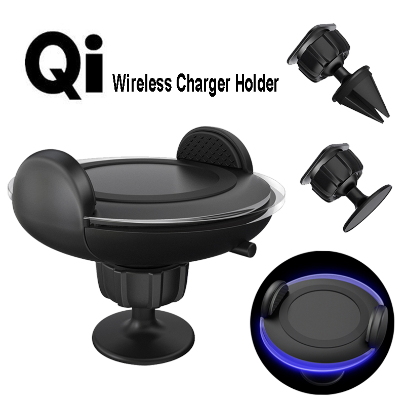 Fashion Qi Car Wireless Charger Air Vent Holder With LED for Iphone X 8 Samsung Galaxy note S6 Edge S8 S9
Fashion Qi Car Wireless Charger Air Vent Holder With LED for Iphone X 8 Samsung Galaxy note S6 Edge S8 S9