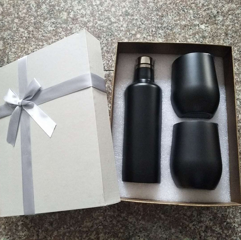 1 set of Stainless steel Wine Bottle+2egg Mug Holiday Gift Home Decoration Accessories birthday Tumbler Vacuum Colorful Mug