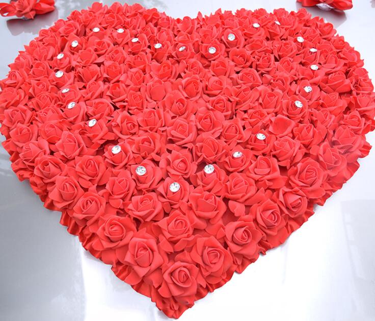 Wedding Car Decoration Flower Set PE Artificial Rose Door Handles and Rearview Mirror Decorate Heart-shaped Wedding Car Decoration
