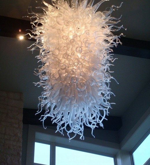 Modern Murano Glass Chandelier Light White Glass Crystal Chandelier AC Led Bulbs 110v 240v Italian Style Hand Blown Glass Chandelier