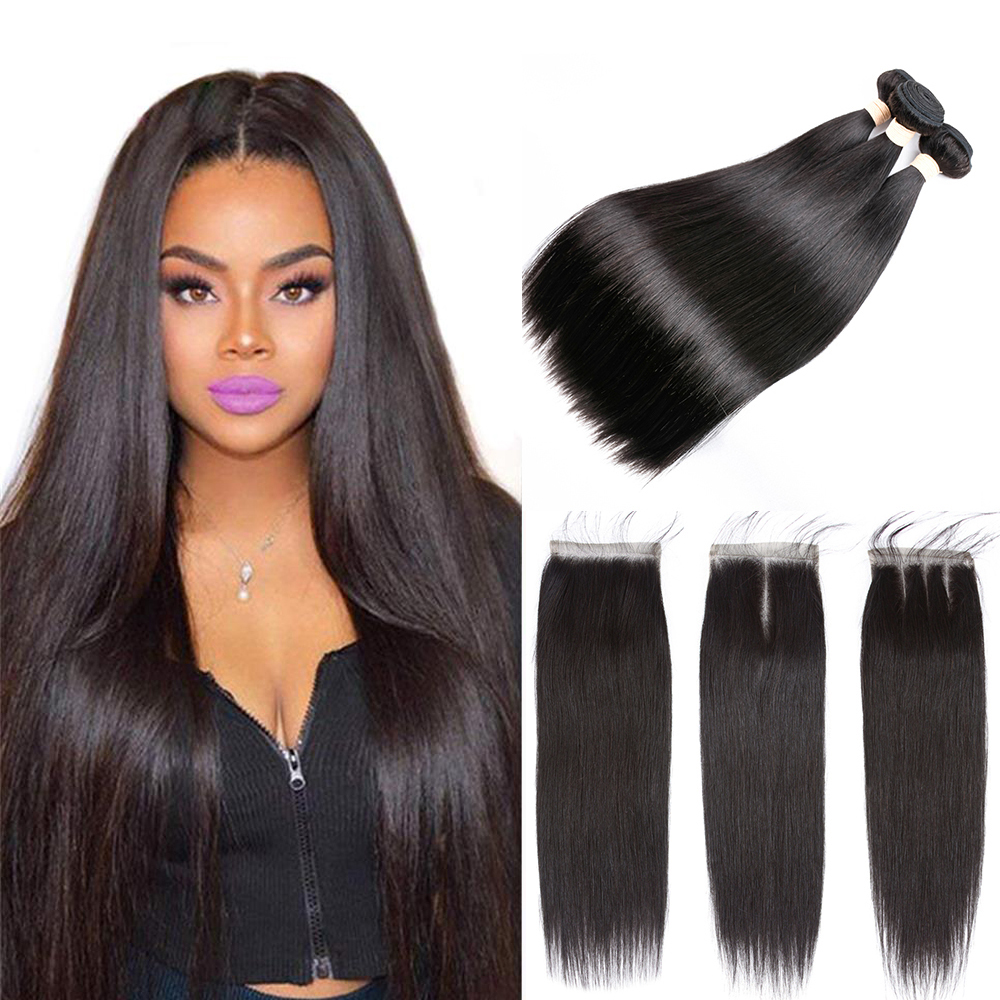 9A Peruvian Brazilian Raw Indian Hair Cuticle Aligned Hair Straight Remy Human Hair Wave Closure Dhgate