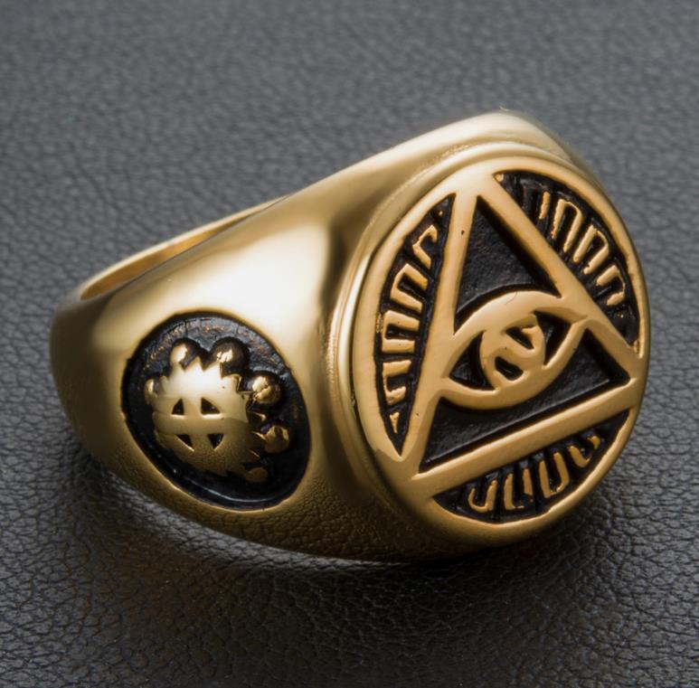 2018 new classic hip hop mens Illuminati The All-seeing-eye illunati pyramid eye symbol Tone Gold Color 316L Stainless steel Signet Ring, Silver
2018 new classic hip hop mens Illuminati The All-seeing-eye illunati pyramid eye symbol Tone Gold Color 316L Stainless steel Signet Ring, Silver