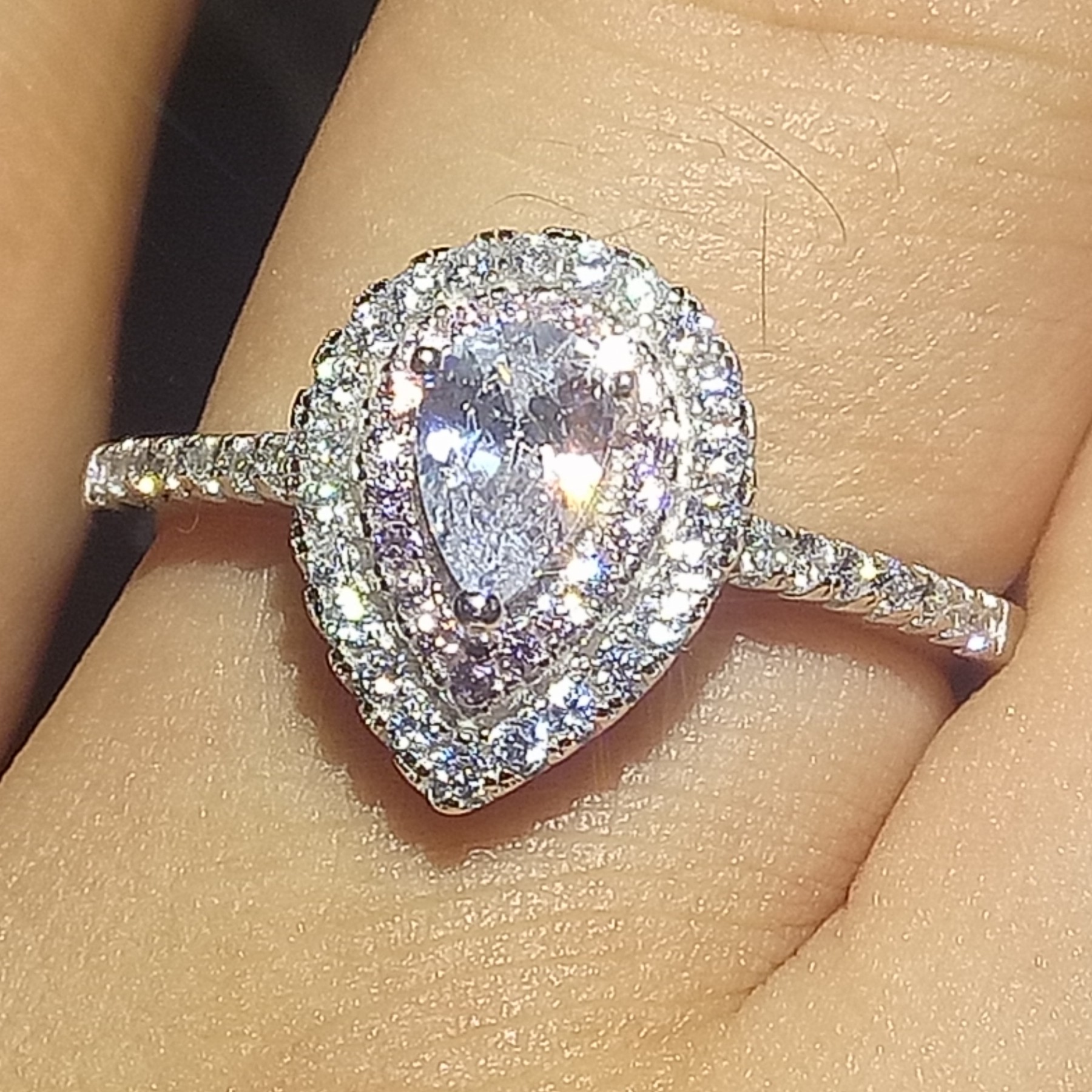 Pure 925 Sterling Silver choucong Stunning Luxury Jewelry Pink&White Sapphire CZ Diamond Gemstones Party Wedding Band Ring for Women Gift