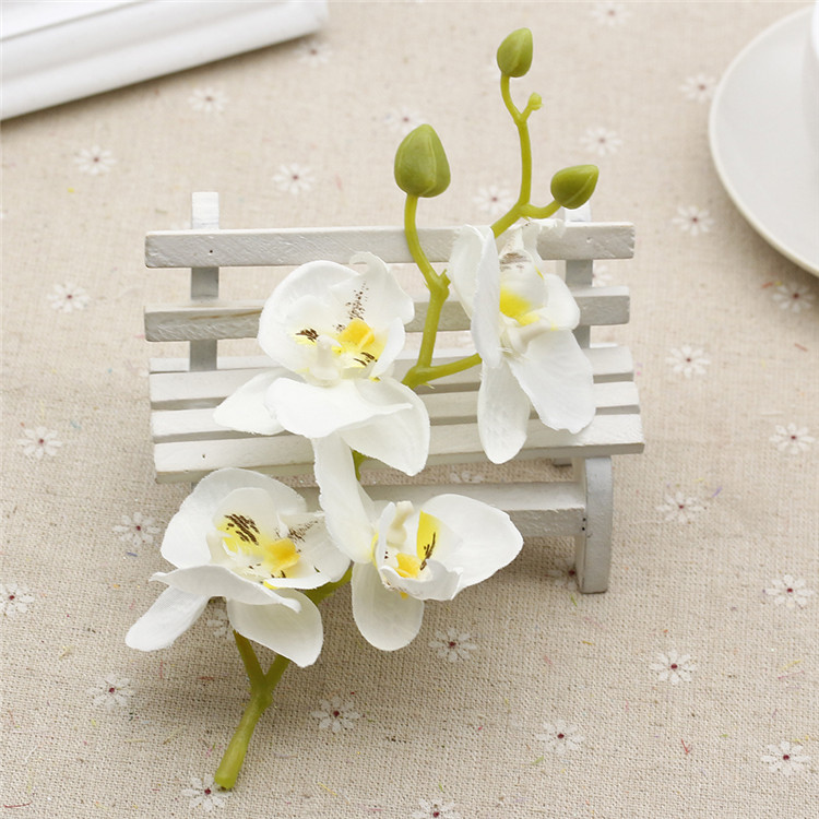 Silk Artificial Orchid Bouquet Artificial Flowers for Home Wedding Party Decoration Supplies Orchis Plants DIY Blue White