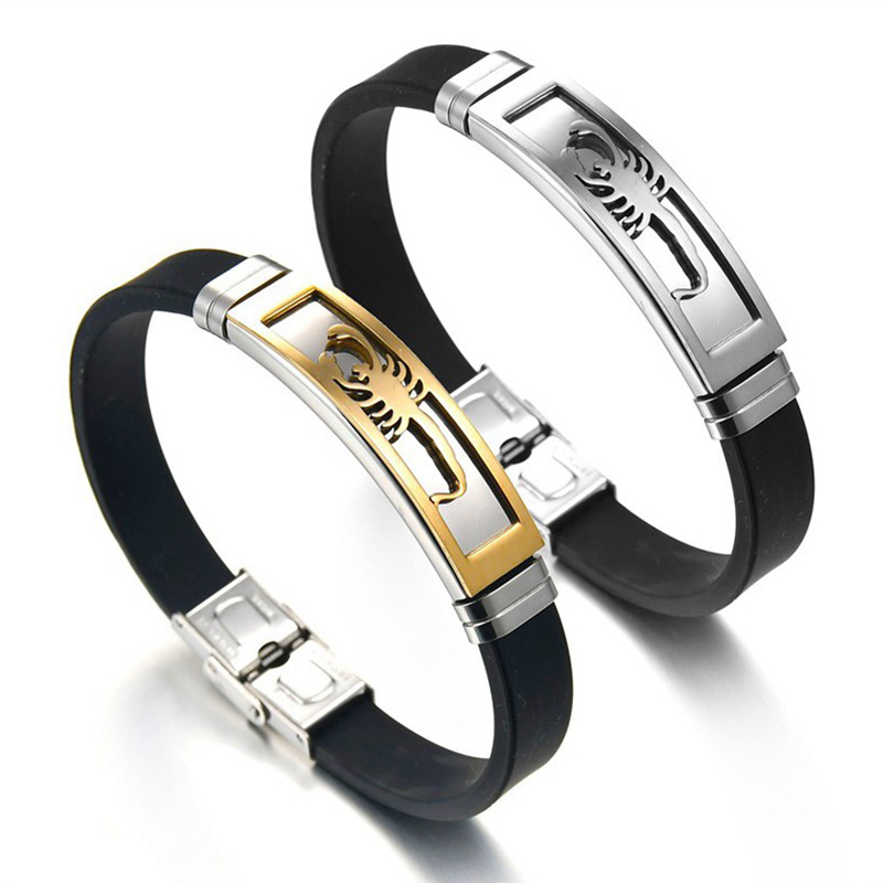 Newest Silicone Bracelets Gold Silver Punk Stainless Steel bangle Scorpion Design Length Adjustable Men Jewelry Wristbands gifts
Newest Silicone Bracelets Gold Silver Punk Stainless Steel bangle Scorpion Design Length Adjustable Men Jewelry Wristbands gifts
