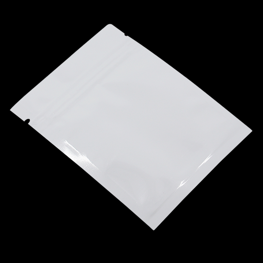 6 Sizes Available White Aluminum Foil Heat Seal Sample Packets for Zip Resealable Mylar Foil Lock Food Storage Pouches Zipper Lock Pack Bags