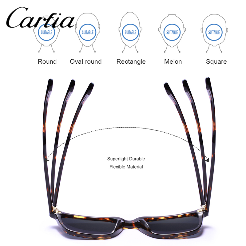 Carfia Chic Retro Polarized Sunglasses for Women Men 5354 Sun glasses with Case 100% UV400 Protection eyewear Square 51mm 4 colors