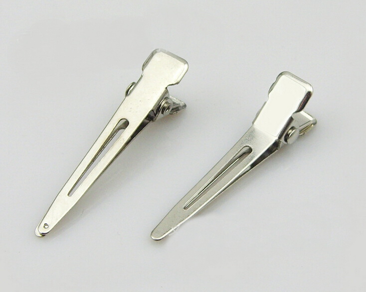 20pcs 45mm Silver Pinch Alligator Hair Clips Metal Hairpins Barrettes DIY Single Prong Hair Clip no Teech Jewelry hair Accessory FJ3216