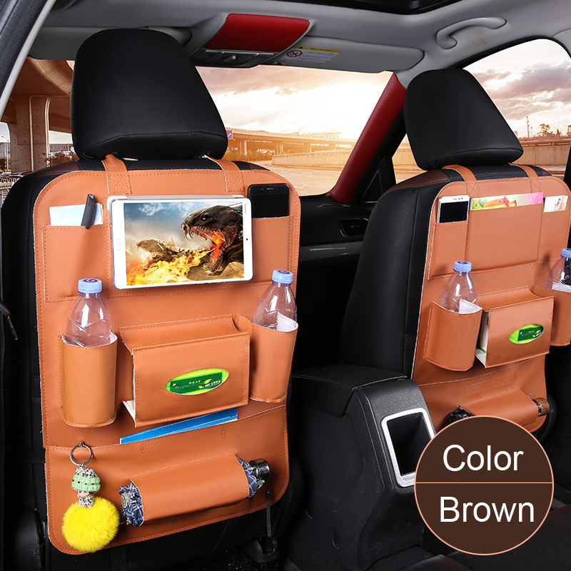 Car Back Seat Organizer Multi-function Beverage Storage Bag Stowing Tidying Tablet Phone Holder Container Interior Accessories