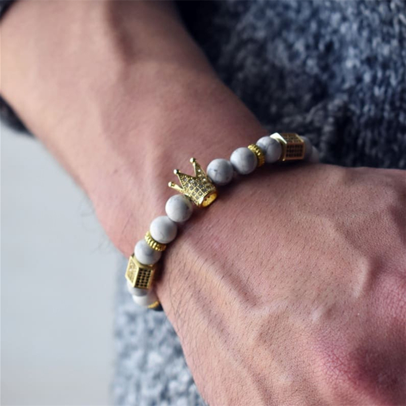 Royal Natural Matte Agate stone Beaded Strands Handmade Healing Energy Wrist Bracelet for Men and Women Medium Gift Valentine's Day Holiday Chris