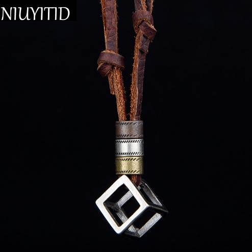 NIUYITID Men Necklace 100% Genuine Leather Adjustable Pendant Necklace Brown Black Rope Chain For Male Jewelry Dropshipping
NIUYITID Men Necklace 100% Genuine Leather Adjustable Pendant Necklace Brown Black Rope Chain For Male Jewelry Dropshipping