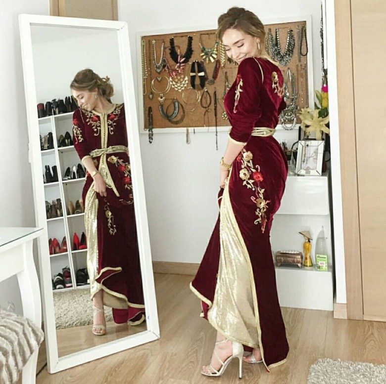 long sleeves floor length burgundy applique new coming evening dresses custom made luxurious a line evening gowns