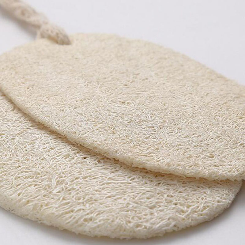 5pcs Natural Loofah Sponge Bath Shower Body Exfoliator Scrubber Pads With Hanging Cotton Rope