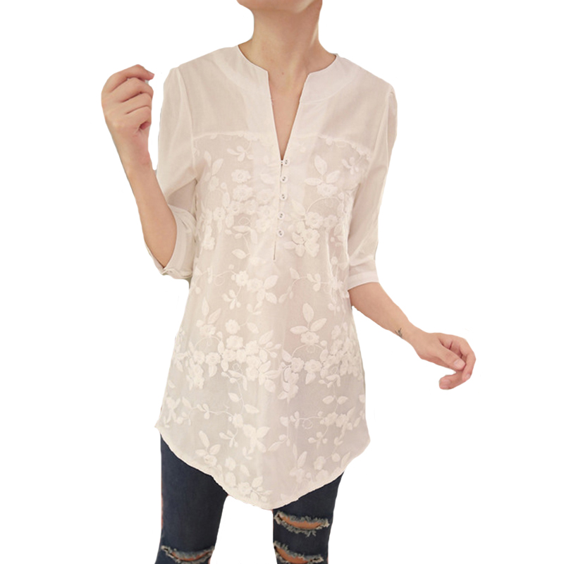 Spring Autumn Women Tops Floral Half Sleeve Casual Blouse Female V-Neck Work Wear Solid Color White Tops Office Shirts For Women
Spring Autumn Women Tops Floral Half Sleeve Casual Blouse Female V-Neck Work Wear Solid Color White Tops Office Shirts For Women