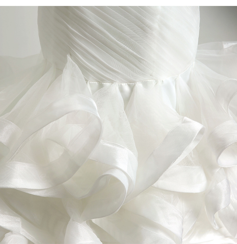 New Strapless Mermaid Organza Wedding Dresses Flowers Pleat Long Bridal Gowns Bride Dress robe de mariage Plus Size vestido de noiva