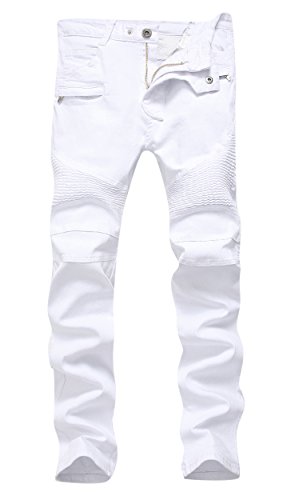 Qazel Vorrlon Men's Biker Moto Distressed Destroyed Fashion Skinny Fit Jeans, Blue
Qazel Vorrlon Men's Biker Moto Distressed Destroyed Fashion Skinny Fit Jeans, Blue