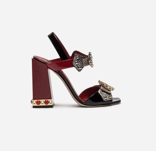 2018 Faux Snake Skin Block Heels Women Sandals Rome Style Ankle Strap Women Pumps Studded Crystal Buckle High Heels Shoes, Red
2018 Faux Snake Skin Block Heels Women Sandals Rome Style Ankle Strap Women Pumps Studded Crystal Buckle High Heels Shoes, Red