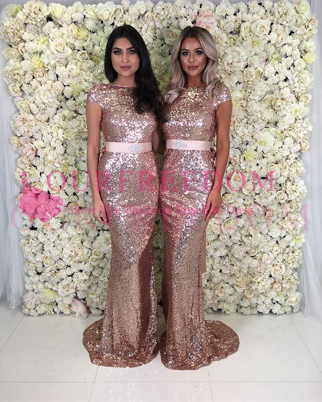 2019 Rose Gold Sequins Bridesmaid Dresses Jewel Neck Pink Belt Mermaid Special Occasion Gown Maid Of Honor Wedding Guest Gown Custom Made
2019 Rose Gold Sequins Bridesmaid Dresses Jewel Neck Pink Belt Mermaid Special Occasion Gown Maid Of Honor Wedding Guest Gown Custom Made
